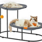 Feandrea 2-Tier Elevated Cat Hammock Bed, Breathable Furniture for Multi-Cat Households Indoor and Outdoor, with Removable Washable Mesh, Steel Frame, for Summer, Dove Gray UPCB012G01