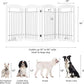 Spirich Free Standing Foldable Wire Pet Gate for Dogs, 80 Inches Extra Wide, 30 Inches Tall 4 Panels Dog Gate for The House, Doorway, Stairs, Pet Puppy Safety Fence, Sliver White