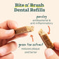 WOOF - Bite n' Brush Refills for The Dog Toothbrush Toy - Scrub Plaque and Tartar from Your Dog's Teeth and Mouth - Dog Dental Chew Toy Treats - Approximately 16 Refills - 2 Pack