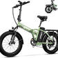 Foldable Electric Bike for Adults, 30+MPH, 48V 20Ah Removable Lithium Battery up to 80Miles, 20" Fat Tire 1000W Peak Motor Dirt Ebike Adult Electric Bicycle for Commute Beach Mountain E Bike