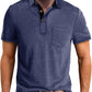 Men's Casual Polo Shirts Classic Button Basic Short Sleeve Shirt Solid Color Cotton Tees Golf Stylish Tops
