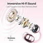 PAXA Stylish Open Ear Clip On Earbuds with Removable Diamond Earring, Clip On Headphones with LCD Touch Screen, Fashionables Open Ear Headphones for Women, Diamond Earring Rose Gold Earbuds