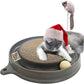 AUOON Cat Scratcher Toy - Cat Scratch Pad with Cat Toy Ball Track and Plush Mouse Toy for Indoor Cats and Kittens (Gray)