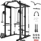 Mikolo Power Cage, Power Rack with Cable Crossover System, 1500LBS Squat Rack with LAT Pull Down System, Workout Cage with Pulley System for Fitness Home Gym