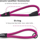 Rope Dog Leash with Two Handles, 6 Foot Heavy Duty Dog Leash with Aviation Aluminum Auto Locking Carabiner, Strong Nylon Pet Lead for Small, Medium, Large Dogs (Rose Red, 6FT-Two Handle)