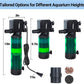 Oiibo 3-in-1 Adjustable Aquarium Filter for 40-150 Gallon, Internal Ceramic Balls&Bio-Sponges Power Water Filter with Air Tube, Silent Submersible Filter, 320GPH (Filter)