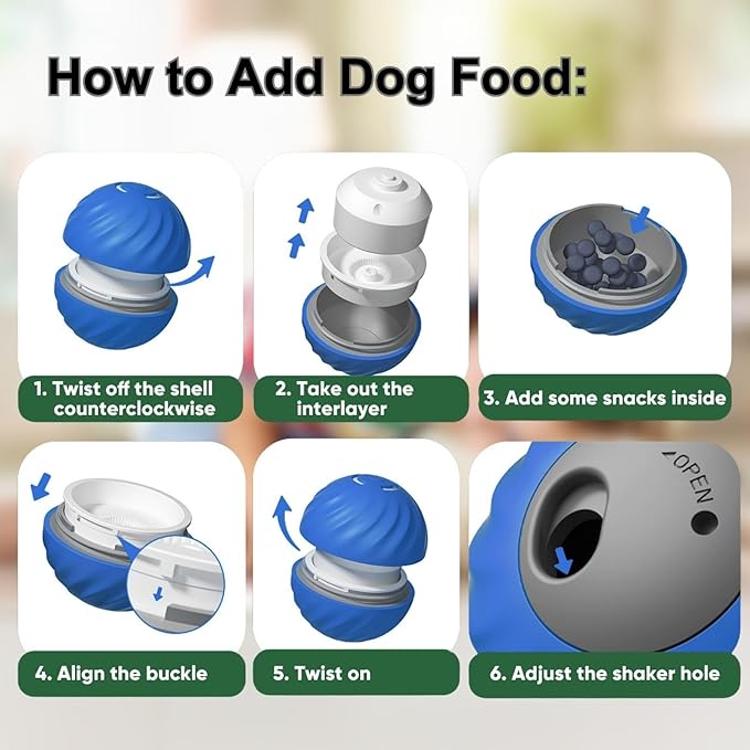 Zoomie Buddy 2.0, Zoomie Buddy for Dogs, 2 in 1 Smart Touch Interactive Dog Balls ＆ Pet Feeder, 2.83" Diameter, Suitable for Small/Medium Dogs, with Fruit Plush Cover (Blue, Bayberry)