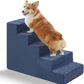 GGIB Dog Stairs for Small Dogs and Cats - Non-Slip Steps for High Bed, Sofa, Couch - Pet Ramp with Removable Washable Cover, Navy, 22" H, 5-Step