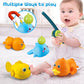 Dwi Dowellin Bath Toys for Toddlers, Magnetic Fishing Games Kids Bathtub Toys, Mold Free Wind-up Toys Swimming Fish Duck Whale Floating Water Toys for Kids Baby Infant