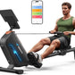 MERACH Rowing Machines for Home, Powerful Electromagnetic Row Machine with 51.2" Extended Rail, 16-Level Handle Resistance Adjustment Rower, 350 LBS Load Capacity, Ergonomic Comfort Seat, Easy Storage