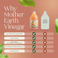Mother Earth, Organic Apple Cider Vinegar with The Mother, Half Gallon, Fresh Pressed Organic Apples, OACV, ACV, Raw, Unpasteurized, Unfiltered (1/64oz Bottle)