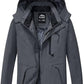 ELLSWOS Men's Waterproof Ski Jacket Winter Snow Coat Warm Hooded Raincoat Windproof Windbreakers