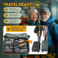 Premium Foldable Hiking Poles by USA Brand - Adjustable, Lightweight Trekking Poles Made of Aircraft Aluminum, Metal Flip Locks & Comfortable Real Cork and EVA Foam Grips