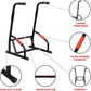 Sunny Health & Fitness Power Tower, Dip Bar, Push-Up & Pull Up Assisting Parallette Station w Optional Rock Climbing Grip Trainer