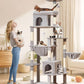 Taoqimiao 83In Heavy Duty Cat Tree, Suitable 20lb+ Large Cats, XXL-Cat Tower for Indoor Cats Large Adult, 2 Luxurious Cat Cando with 8 Scratching Posts,Oversized Metal Hammocks, Light Gray MS032W