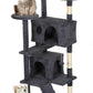 FDW Cat Tree Tower 62in Multi-Level Durable Cat Scratching Post & Cozy Fun Jumping Platform Space Saving Condo Pet Play House for Indoor Cats,Dark Gray