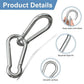 120PCS 3" Spring Snap Hook Carabiners, M8 x 3-1/8inch Heavy Duty Carabiner Clip Galvanized Steel Quick Link Snap Hook, 500LBS Holding Capacity for Swing, Hammock, Hiking, Gym, Travel Camping, Keychain
