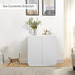 unipaws Tall Cat Litter Box Enclosure with Shelves, Hidden Litter Box Cover for Tall or Top Entry Litter Box, Kitty Enclosed Litter Box Cabinet, Cat Box Furniture， White
