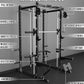 Eonfit E3 Smith Machine with 360°Rotating Arm for Home Gym Equipment, Multi-Function Power Cage Squat Rack with Cable Crossover LAT Pulldown Pulley System All in One