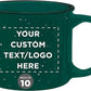 DISCOUNT PROMOS Custom Ceramic Campfire Coffee Mugs 13 oz. Set of 10, Personalized Bulk Pack - Perfect for Tea, Espresso, Cappuccino, Hot Cocoa - Green