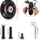 OwnMy 70mm x 23mm Luggage Wheels Replacements Set of 2 Mute Suitcase Replacement Wheels with Black Screws Axles Bearings, Silent Rotatable Rubber Luggage Suitcase Swivel Wheel Kit
