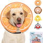 KOOLTAIL Inflatable Dog Cone Collar, Soft Dog Cone Alternative for Large Medium Small Dogs After Surgery, Cute Costume Adjustable Donut Neck Cone for Dogs Cats, Comfortable Recovery E Collar,Orange L