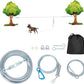 75ft Dog Runner for Yard Large Dog Heavy Duty with Double Shock Absorbers Tangle-Free Aerial Trolley System for Large Dogs Up to 250lbs(Silver)