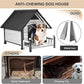 Metal Frame Dog House with Insulated Liner for Indoor & Outdoor Use - Large Dog Kennel with Weatherproof Roof & Foot Pads for Small, Medium & Large Dogs(White)