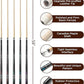 Pool Cue, 58" Billiard Cue Stick 2-Piece 13mm Maple Wood Pool Cue Stick 18 19 20 21oz for Bar House Pool Table Sports