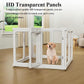 Clear Acrylic Dog Playpen with Door, for Puppy Cat Rabbit Transparent Pet Pen, Dog Playpen Indoor, Dog Fence, Easy Assemble & Cleaning Dog Pen for Small & Medium Dogs (23.6“ Height, 14PCS)