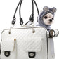 Soft-Sided Pet Travel Carrier Airline Approved for Pet Small Dog and Cat Collapsible, White Shiny Patent Leather
