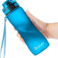 OLDLEY 25 oz Water Bottle, Motivational Water Bottle with Time Marker, Sports Water Bottle With Strap, Leakproof & BPA Free Large Water Bottles for School, Gym, Travel, Outdoor, Tritan,Blue