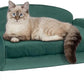 Paws & Purrs Cat Sofa Bed, Pet Couch for Indoor Cats Elevated Cat Beds with Removable Washable Mattress Cover for Kitten, Puppy or Small Animal- 31.5" Wide, Teal