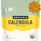 J Mac Botanicals, Organic Calendula Petals (4 oz) edible dried flowers petals, pairs well with edible dried rose petal, edible flowers for ice cubes, edible flowers for food, beverages, bath bombs