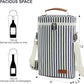 ZORMY 2 Bottle Wine Tote Carrier, Dark Blue, 750 mL Capacity, Polyester Material, With Shoulder Strap and Corkscrew