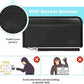 Real Leather Wallet RFID Family Passport Holder Waterproof Travel Essentials (All Black)