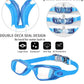 Swim Goggles Swimming Goggles No Leaking with Nose Clip, Earplugs, Swim Cap and Case for Men Women