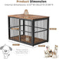 43'' Dog Crate Furniture with 3 Doors, XL Wooden Crate End Table Heavy Duty Indoor Puppy Cage for Medium to Large Dogs, Multiple Units Can be Combined