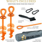 ROYAL-PAW Dog Tie Out Stake - for Large Dogs up to 210 lbs - Heavy Duty Dog Stake for Yard, Beach & Camping Outside - Best in Ground Anchor for a Dog Cable, Leash, Lead Tether (1, Orange)