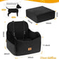 Car Seat Booster for Dog: High-Support Memory Foam Pet Car Seat for Small/Medium Dogs Under 35lbs with Elevated Cushion - Detachable Washable Puppy Travel Bed for Driving with Pockets (Black)