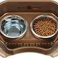 Neater Feeder Deluxe Mess Proof Cat Bowls Elevated for All Breeds – Made in USA – No Spill Raised Bowls for Indoor Cats – Stainless Steel Food and Water Bowl Set, Pet Dish Feeding Station, Bronze