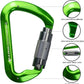 SEPEAK UIAA 30kN Climbing Carabiner Clips, Professional Heavy Duty Twist Locking Carabiners for Climbing,Mountaineering, Rappelling, Camping, Hiking, Swings, Large D Ring Hooks