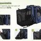 Pecute Pet Carrier Backpack, Large Cat Carrier Backpack, Expandable Cat Backpack with Breathable Mesh for Medium Large Cats, and Small Dogs, Dog Backpack Carrier for Travel Hiking Blue