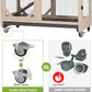 GUTINNEEN Rabbit Hutch Indoor Mobile Bunny Cage with Run Wooden 2 Story Guinea Pig Cage Outdoor for Small Animals with Wheels,Two Deeper No Leak Trays(Brown)
