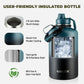 COKTIK 84oz Water Bottle with Straw - Triple Insulated Flask, 48hr Cold Retention Large Water Bottle, Leakproof Water Jug for Gym, Hiking, Camping, Outdoor Sports(Indigo Black)