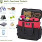 WOLT Dog Travel Bag Dog Bag for Traveling and Supplies with 2 Collapsible Bowls, 2 Food Containers, 1 Place Mat, Red
