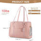 Fashion Dog Carrier Purse, Premium Leather Cat Carrier Bag, Airline Approved Soft Sided Pet Travel Tote Bag with Pockets Pink