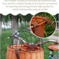Shiker Bicycle Basket with Wire Mesh Cover, Wicker Bike Basket for Small Dogs Cats, Front Handlebar Bike Basket, Easy to Detachable, 11.81 x 9.84 inch