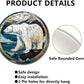 Lygond Metal Sign Tin Sign Circular Stained Glass Polar Bear3 Bar Signs For Home Bar For Yard 12×12 Inches
