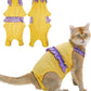 Cat Recovery Suit,Kitten Onesie After Surgery,E-Collar Alternative for Abdominal Wound and Skin Diseases,Soft Breathable Bodysuit After Spay（Yellow-l）